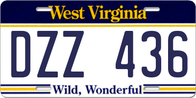 WV license plate DZZ436