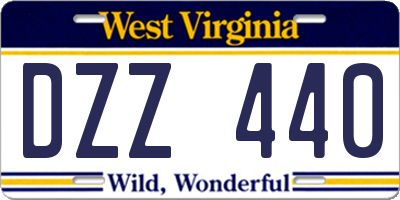 WV license plate DZZ440