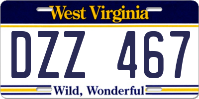 WV license plate DZZ467