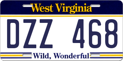 WV license plate DZZ468