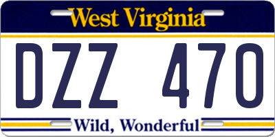 WV license plate DZZ470