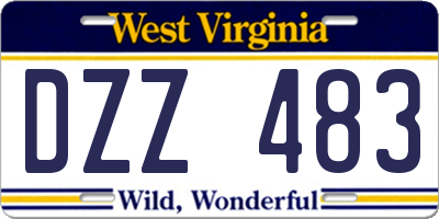 WV license plate DZZ483