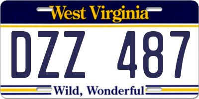 WV license plate DZZ487