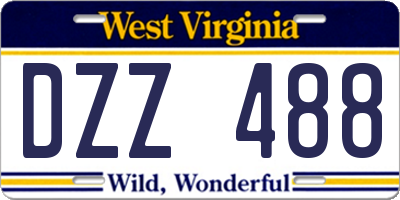 WV license plate DZZ488