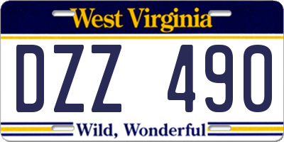 WV license plate DZZ490