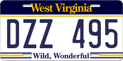 WV license plate DZZ495