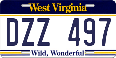 WV license plate DZZ497