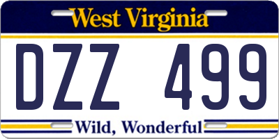WV license plate DZZ499
