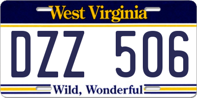 WV license plate DZZ506