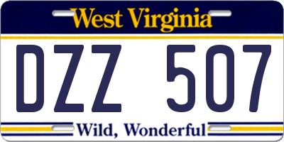 WV license plate DZZ507