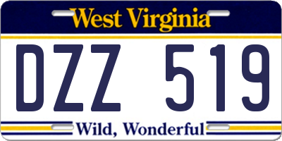 WV license plate DZZ519
