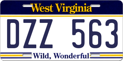 WV license plate DZZ563