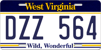 WV license plate DZZ564