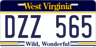 WV license plate DZZ565