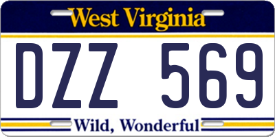 WV license plate DZZ569