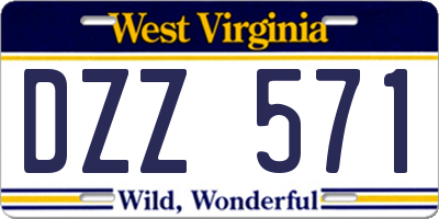 WV license plate DZZ571