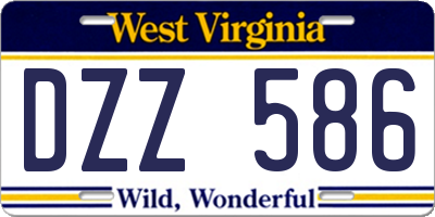 WV license plate DZZ586