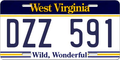 WV license plate DZZ591