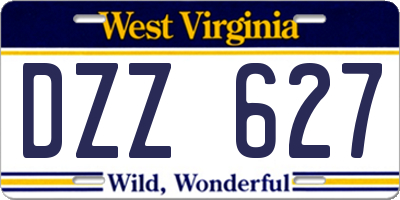 WV license plate DZZ627