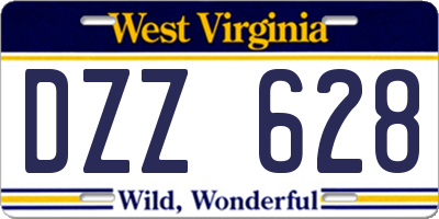 WV license plate DZZ628