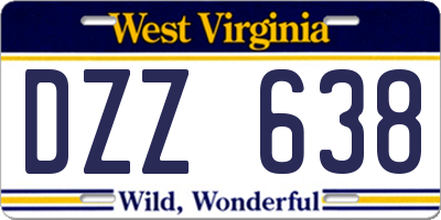 WV license plate DZZ638
