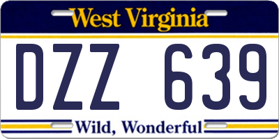 WV license plate DZZ639