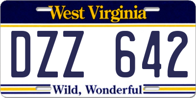 WV license plate DZZ642