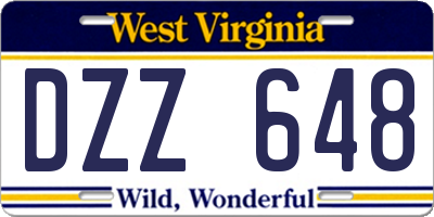WV license plate DZZ648