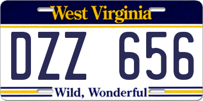 WV license plate DZZ656