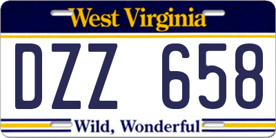 WV license plate DZZ658
