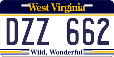 WV license plate DZZ662