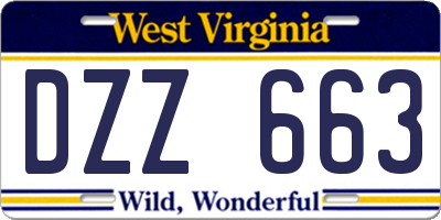 WV license plate DZZ663