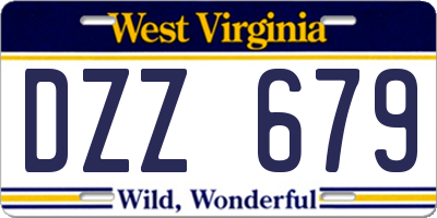 WV license plate DZZ679
