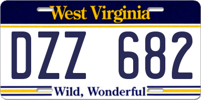 WV license plate DZZ682