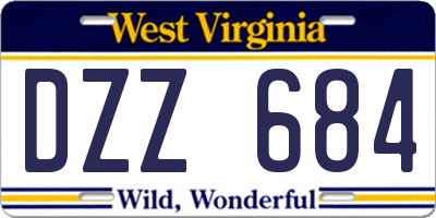 WV license plate DZZ684