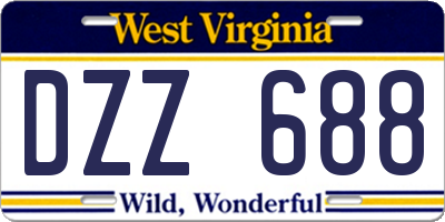 WV license plate DZZ688
