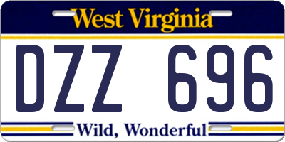 WV license plate DZZ696