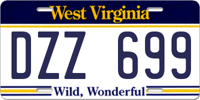 WV license plate DZZ699
