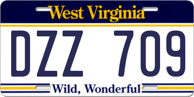 WV license plate DZZ709