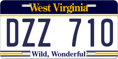 WV license plate DZZ710