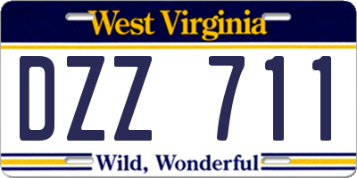 WV license plate DZZ711