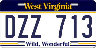 WV license plate DZZ713