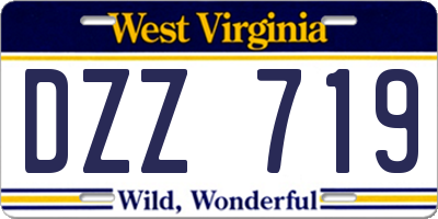 WV license plate DZZ719