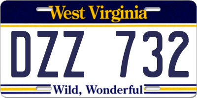 WV license plate DZZ732