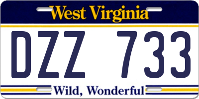 WV license plate DZZ733