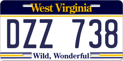 WV license plate DZZ738