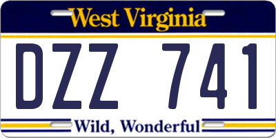 WV license plate DZZ741