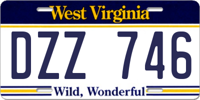 WV license plate DZZ746