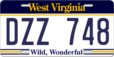 WV license plate DZZ748