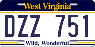 WV license plate DZZ751